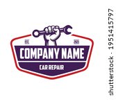
Wrench Fist Mechanic Logo. Badge Logo Emblem. Ready made logo template set vector isolated