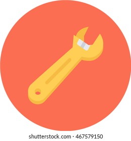 wrench flat circle icon