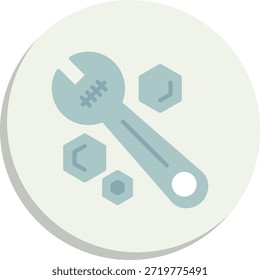 Wrench Flat Circle Style Icon