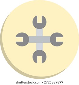 Icono de estilo de círculo plano de llave