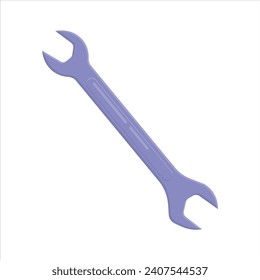 Wrench flat design illustration icon isolated by white background 