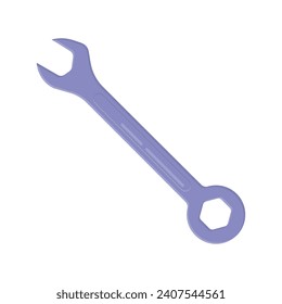 Wrench flat design illustration icon isolated by white background 
