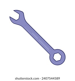 Icono de ilustración de diseño plano de llave inglesa aislado por fondo blanco 
