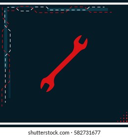 Wrench flat icon.