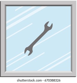 Wrench flat icon.