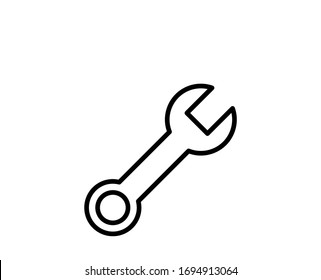 Wrench flat icon. Single high quality outline symbol for web design or mobile app.  Wrench thin line signs for design logo, visit card, etc. Outline pictogram EPS10