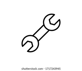 Wrench flat icon. Single high quality outline symbol for web design or mobile app.  Wrench thin line signs for design logo, visit card, etc. Outline pictogram EPS10