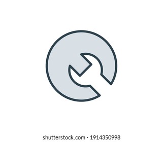 Wrench flat icon. Single high quality outline symbol for web design or mobile app.  House thin line signs for design logo, visit card, etc. Outline pictogram EPS10