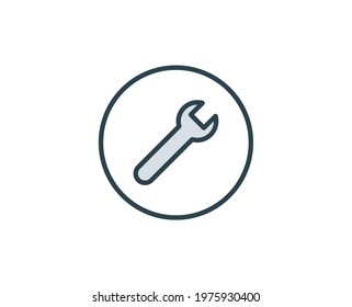 Wrench flat icon. Single high quality outline symbol for web design or mobile app.  House thin line signs for design logo, visit card, etc. Outline pictogram EPS10