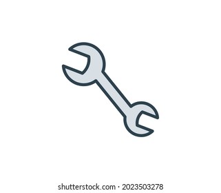 Icono plano de llave. Símbolo de esquema único de alta calidad para diseño web o aplicación móvil.  Señales de línea delgada para el logotipo de diseño, tarjeta de visita, etc. Pictograma de contorno EPS10