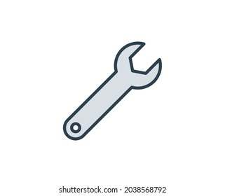 Wrench flat icon. Single high quality outline symbol for web design or mobile app.  House thin line signs for design logo, visit card, etc. Outline pictogram EPS10