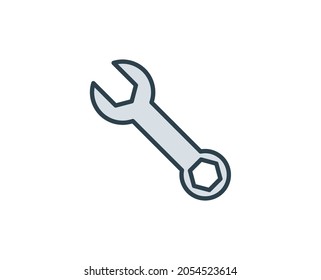Wrench flat icon. Single high quality outline symbol for web design or mobile app.  House thin line signs for design logo, visit card, etc. Outline pictogram EPS10