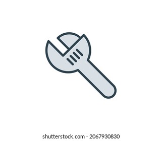 Wrench flat icon. Single high quality outline symbol for web design or mobile app.  House thin line signs for design logo, visit card, etc. Outline pictogram EPS10