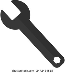 Wrench flat icon vector isolated on white background.