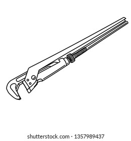 Wrench in flat line style
