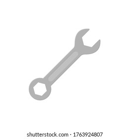Wrench flat, spanner icon, vector illustration isolated on white background