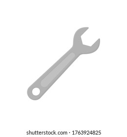 Wrench flat, spanner icon, vector illustration isolated on white background