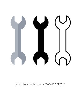 Wrench flat vector design on white background. Wrench symbol and clip art