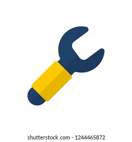 wrench flat vector icon