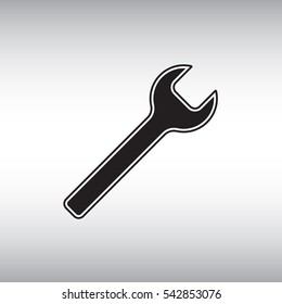 Wrench flat vector sign. Isolated wrench vector icon. Workshop symbol vector illustration.