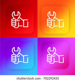 Wrench four color gradient app icon set