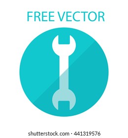 wrench free vector style flat
