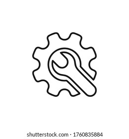 Wrench and gear cogwheel icon vector illustration