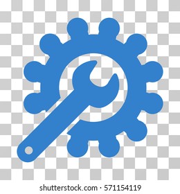 Wrench And Gear Customization Tools icon. Vector illustration style is flat iconic symbol, cobalt color, transparent background. Designed for web and software interfaces.