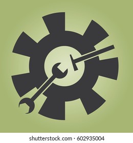 wrench gear hammer vector
