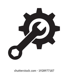 Wrench and Gear icon. Service tool icon