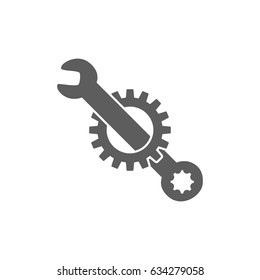 Wrench and gear icon vector
