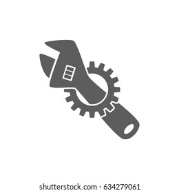 Wrench and gear icon vector