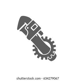 Wrench and gear icon vector