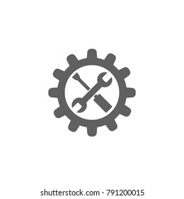 Wrench in gear icon vector