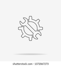 Wrench and gear icon. Vector concept illustration for design.