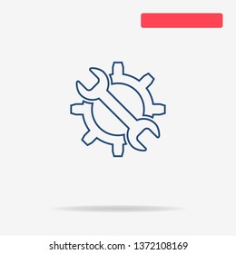Wrench and gear icon. Vector concept illustration for design.