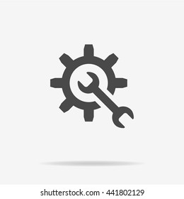 Wrench and gear icon. Vector concept illustration for design.