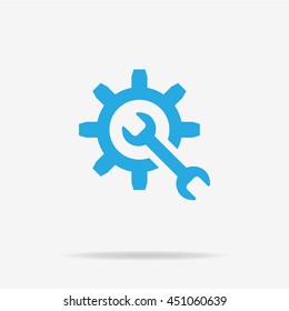 Wrench and gear icon. Vector concept illustration for design.