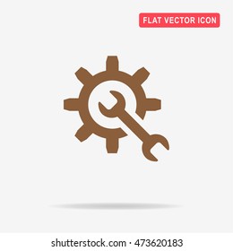 Wrench and gear icon. Vector concept illustration for design.