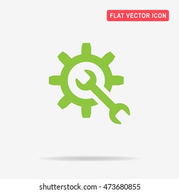 Wrench and gear icon. Vector concept illustration for design.