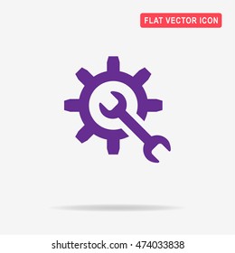 Wrench and gear icon. Vector concept illustration for design.