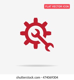 Wrench and gear icon. Vector concept illustration for design.
