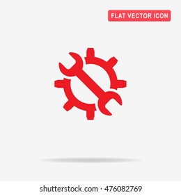 Wrench and gear icon. Vector concept illustration for design.
