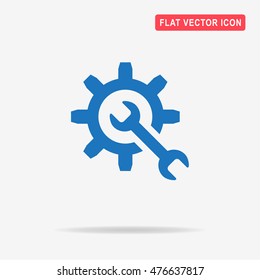 Wrench and gear icon. Vector concept illustration for design.