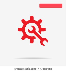 Wrench and gear icon. Vector concept illustration for design.