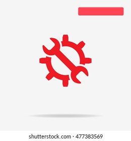 Wrench and gear icon. Vector concept illustration for design.