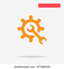 Wrench and gear icon. Vector concept illustration for design.