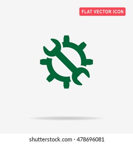 Wrench and gear icon. Vector concept illustration for design.