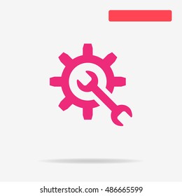 Wrench and gear icon. Vector concept illustration for design.