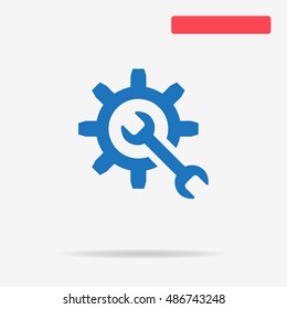 Wrench and gear icon. Vector concept illustration for design.